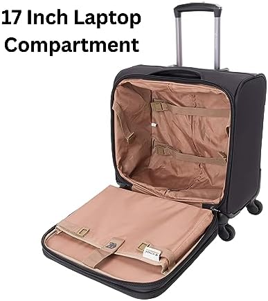Sonada Rolling Laptop Case, Pilot Business bag for Travel And Office, International Lock, ANTI Theft Zipper (95050, Black)