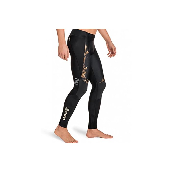 SKINS Men's A400 Compression Long Tights, Black/Gold, Large Short