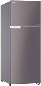 Toshiba 640L Double Door Refrigerator GRH655(DS) with stainless steel finish, featuring ample storage space and convenient compartments. Ideal for modern kitchens.