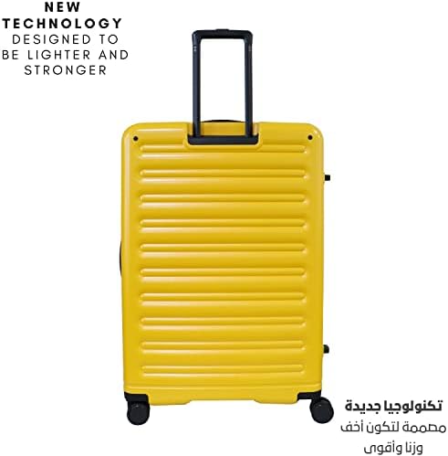Pierre Cardin Front Zipper Luggage Lightweight Hardside Suitcase for Travel, TSA Approved, ANTI Theft Double Zipper (Set of 3, Yello