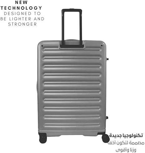 Pierre Cardin Front Zipper Luggage Lightweight Hardside Suitcase for Travel, TSA Approved, ANTI Theft Double Zipper (GREY, Set of 3)