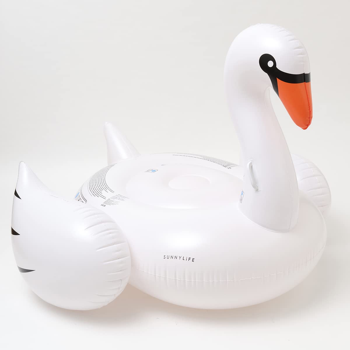 SUNNYLiFE White Color Inflatable Luxe Ride-On Float Swan