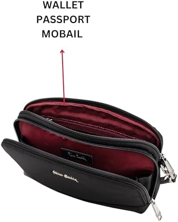 Pierre Cardin Unisex Essential Water Repellent Washbag For Travel, Men Multi Purpose Pouch For Office And Travel PB87081 Black