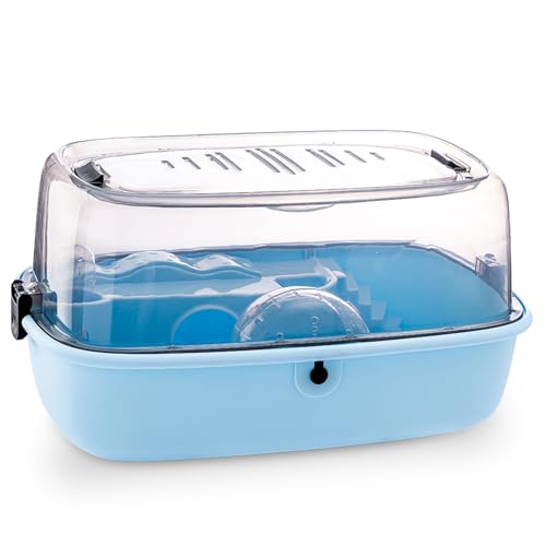 Ochoice Hamster Cages and Habitats, Small Dwarf Hamster Travel House, Blue, 43 cm x 26 x 22 cm