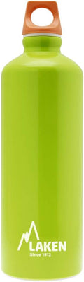 Laken Futura Aluminum Water Bottle, Narrow Mouth, Screw-On Lid with Loop, Leakproof, BPA Free, Made in Spain, 34oz,1Ltr, Lite Green