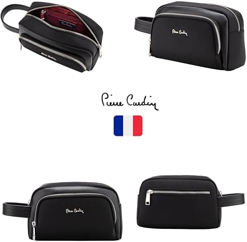 Pierre Cardin Unisex Essential Water Repellent Washbag For Travel, Men Multi Purpose Pouch For Office And Travel PB87079 Black