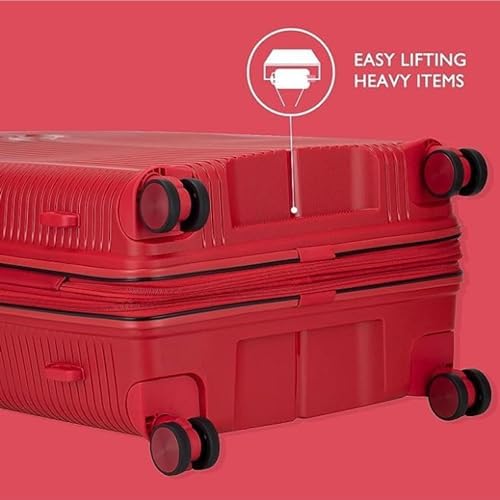 VERAGE Unbreakable Luggage Set of 3 TSA Approved Lock, Expandale Suitcase for Travel, Anti Theft Double Zipper (RED)