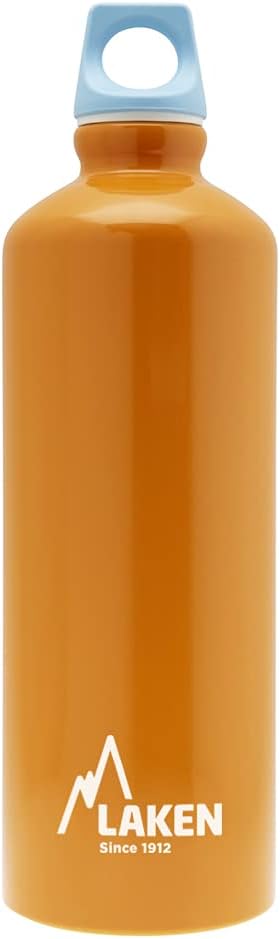 Laken Futura Aluminum Water Bottle, Narrow Mouth, Screw-On Lid with Loop, Leakproof, BPA Free, Made in Spain, 34oz,Orange