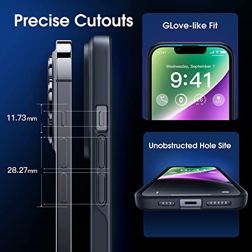 جراب CASEKOO مقاوم للصدمات لهاتف iPhone 14 Plus/15 Plus [حماية من السقوط العسكري حتى 10 أقدام] [مضاد للانزلاق ومريح في الإمساك] غطاء هاتف شفاف واقٍ رفيع ومضاد لبصمات الأصابع مقاس 6.7 بوصة، أسود غير لامع