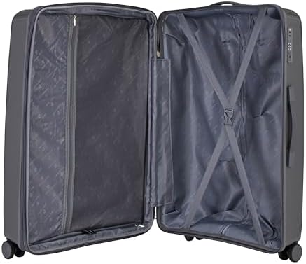 Pierre Cardin Unbreakable Luggage Set of 4, Expandable and Anti Theft Double Zipper Suitcase, 4 Double Smooth and Silent Wheels, TSA Approved Luggage for Travel (Grey)