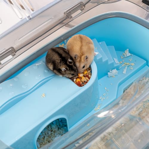 Ochoice Hamster Cages and Habitats, Small Dwarf Hamster Travel House, Blue, 43 cm x 26 x 22 cm