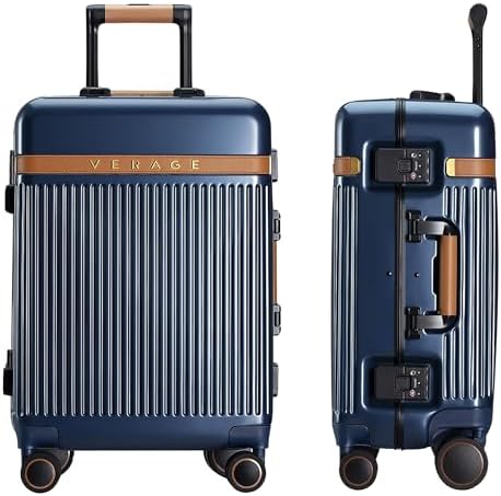 VERAGE Aluminum 28 Inch Suitcase Hard side Spinner Luggage (Blue)