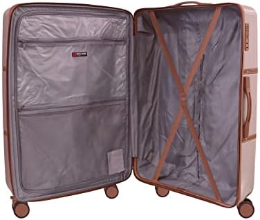 Pierre Cardin Luggage TSA Approved Suitcase for Travel, ANTI Theft Double Zipper Travel bag, Skyline Collection (Set of 3, Rose Gold)