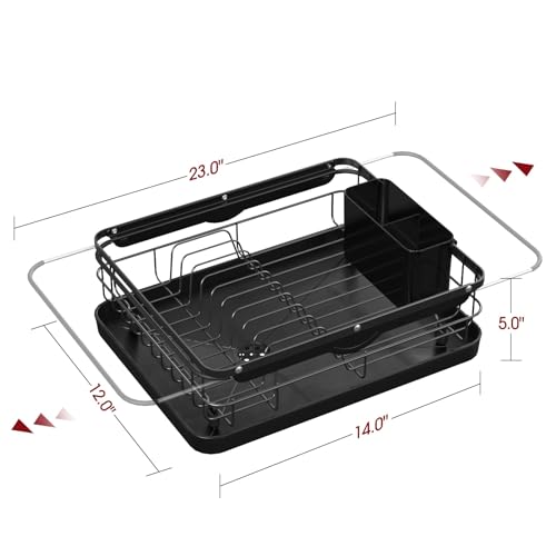 Sakugi Dish Drying Rack - Stainless Steel Dish Rack with Drainboard for Kitchen