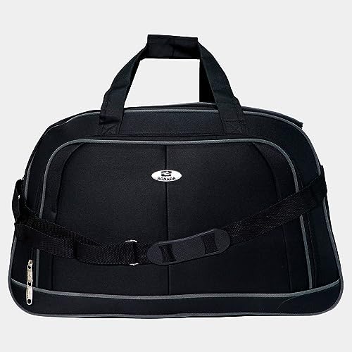 Sonada Travel & Gym Duffle Bag Unisex, Anti Theft Zipper , Front Easy Access Pocket, detachable strap (26 Inch, Black)