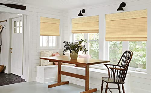 ستائر رومانية لاسلكية من الخيزران من LazBlinds بدون أدوات أو حفر