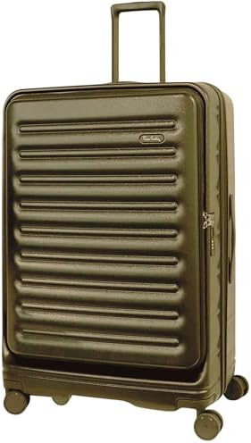 Pierre Cardin Front Zipper Luggage Lightweight Hardside Suitcase for Travel, TSA Approved, ANTI Theft Double Zipper (TERA COTTON, Set of 3)