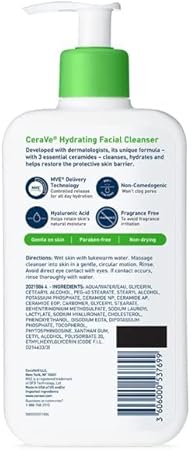 CeraVe Hydrating Facial Cleanser for normal to dry skin 355 ML