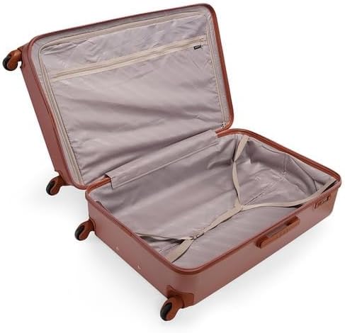 DKNY PROMO INTL PM1 ABS/PC Film Material Hard Lightweight Spinner Suitcase with TSA Lock Luggage (PRIM ROSE, 32-Inch)