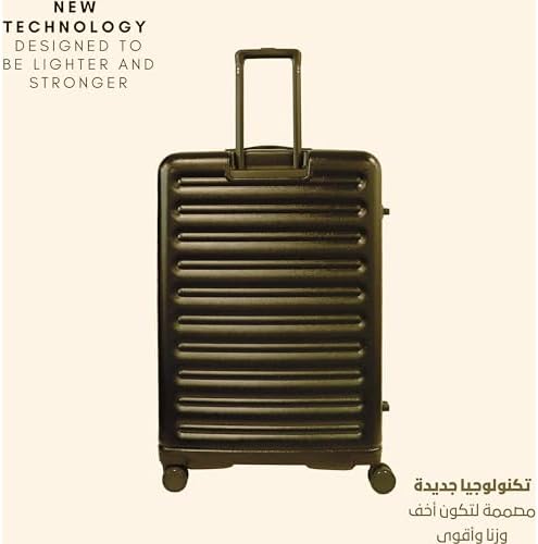 Pierre Cardin Front Zipper Luggage Lightweight Hardside Suitcase for Travel, TSA Approved, ANTI Theft Double Zipper (TERA COTTON, Set of 3)