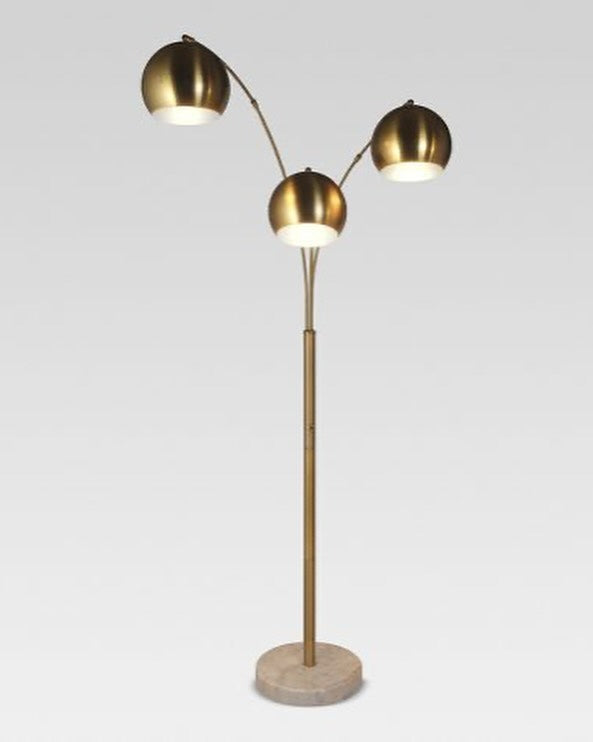 Project 62 Span 3 Head Metal Globe Floor Lamp Brass (75.5 - 191.7 cm)in tall