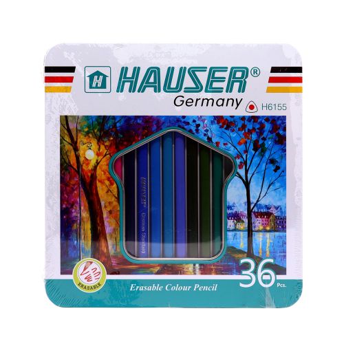 Hauser Erasable Color Pencil Tin 36's 6155