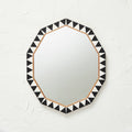 SEALED - 45CM X 60CM - Wood Resin Decorative Wall Mirror Brown - Opal house Designed with Jungalow (A)