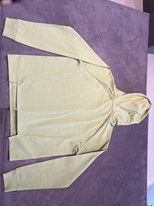 Fila Women's Olive Green Long Sleeve Pullover Hoodie with Pink Logo