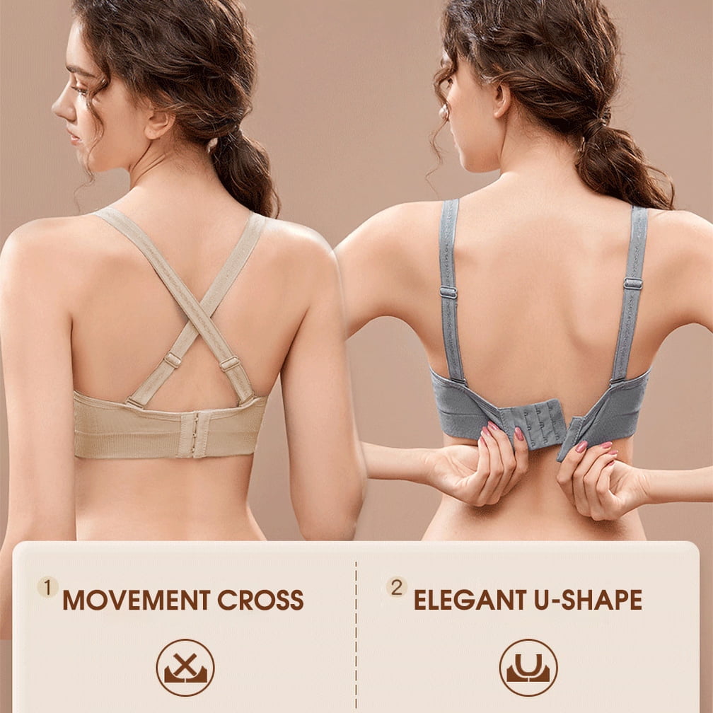 SIZE: XL - Womens Sleeping Nursing Bra Wirefree front buckle Breastfeeding Maternity Bralette Pack of 3