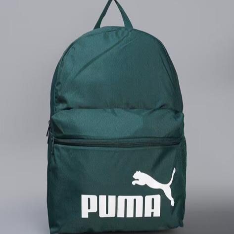 Puma Logo Print Backpack with Adjustable Shoulder Straps and Zip Closure