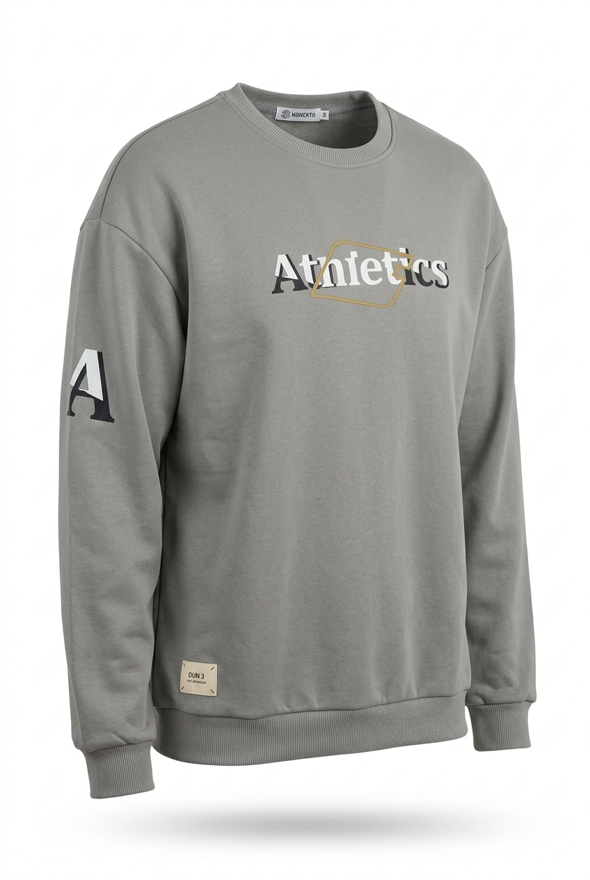 Momento Men's "Athletics" Graphic Crewneck Sweatshirt (Style JL4587)