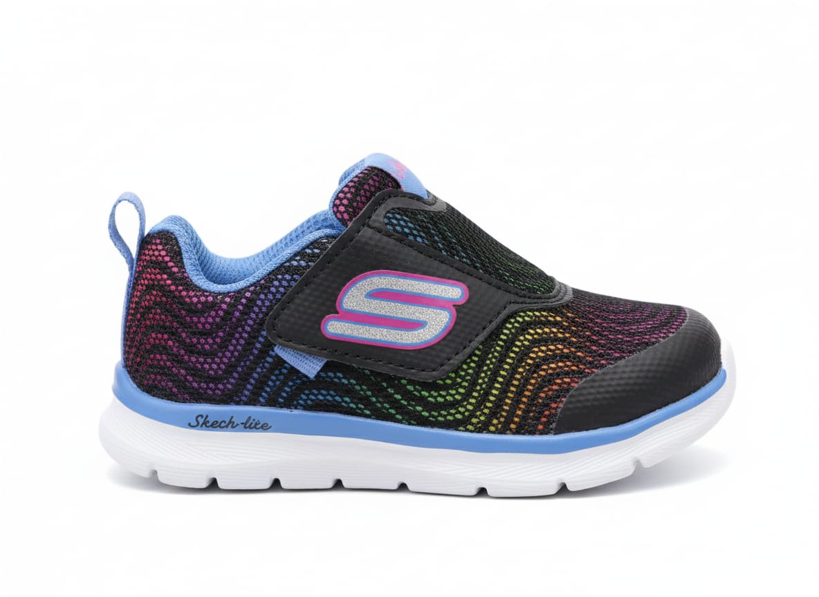 Skechers kids SKECH-LITE BLACK WITH RAINBOW COLORS