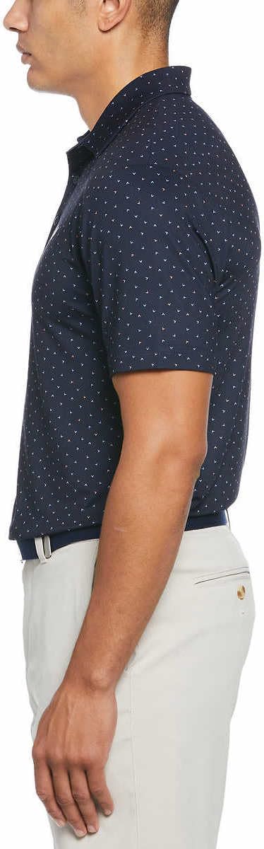 SIZE: M - Callaway Mens Lightweight Performance Polo (US, Alpha, Medium, Regular, Regular, Dark Blue Allover Logo Print)
