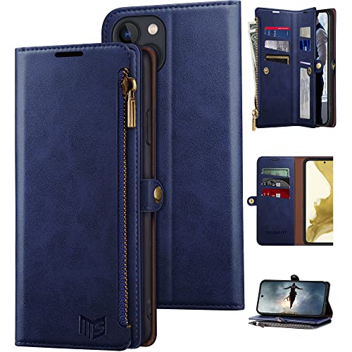 SUANPOT for iPhone 14 Wallet case, Blue