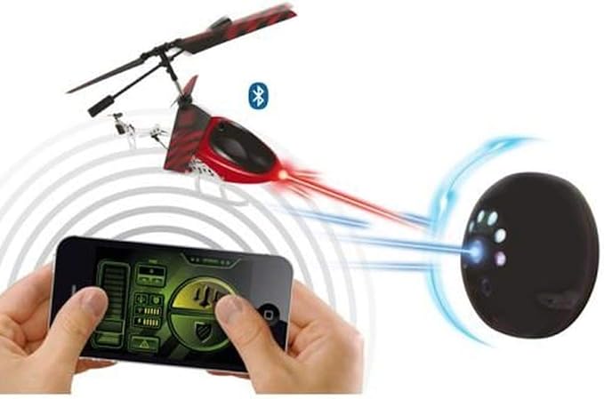 BeeWi Bluetooth Controlled Interactive Battle Helicopter w/ iOS App Control Red