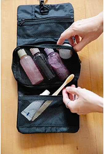 Sonada Hanging Toiletry Bag Portable Travel Organizer Kit for Shampoo, Toiletries, and Makeup - Large Capacity Cosmetic Storage Bag with Convenient Hanging Hookl (BT99457)