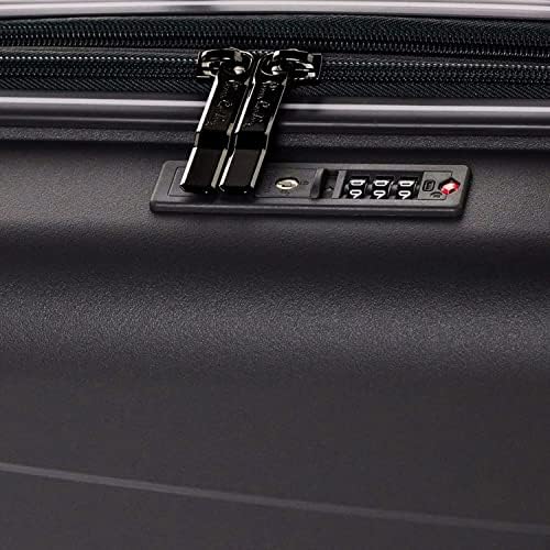 Pierre Cardin UNBREAKABLE Luggage Zurich Collection Suitcase For Travel, TSA Approved Lock, ANTI Theft Double Zipper luggage (Set of 3, Black)