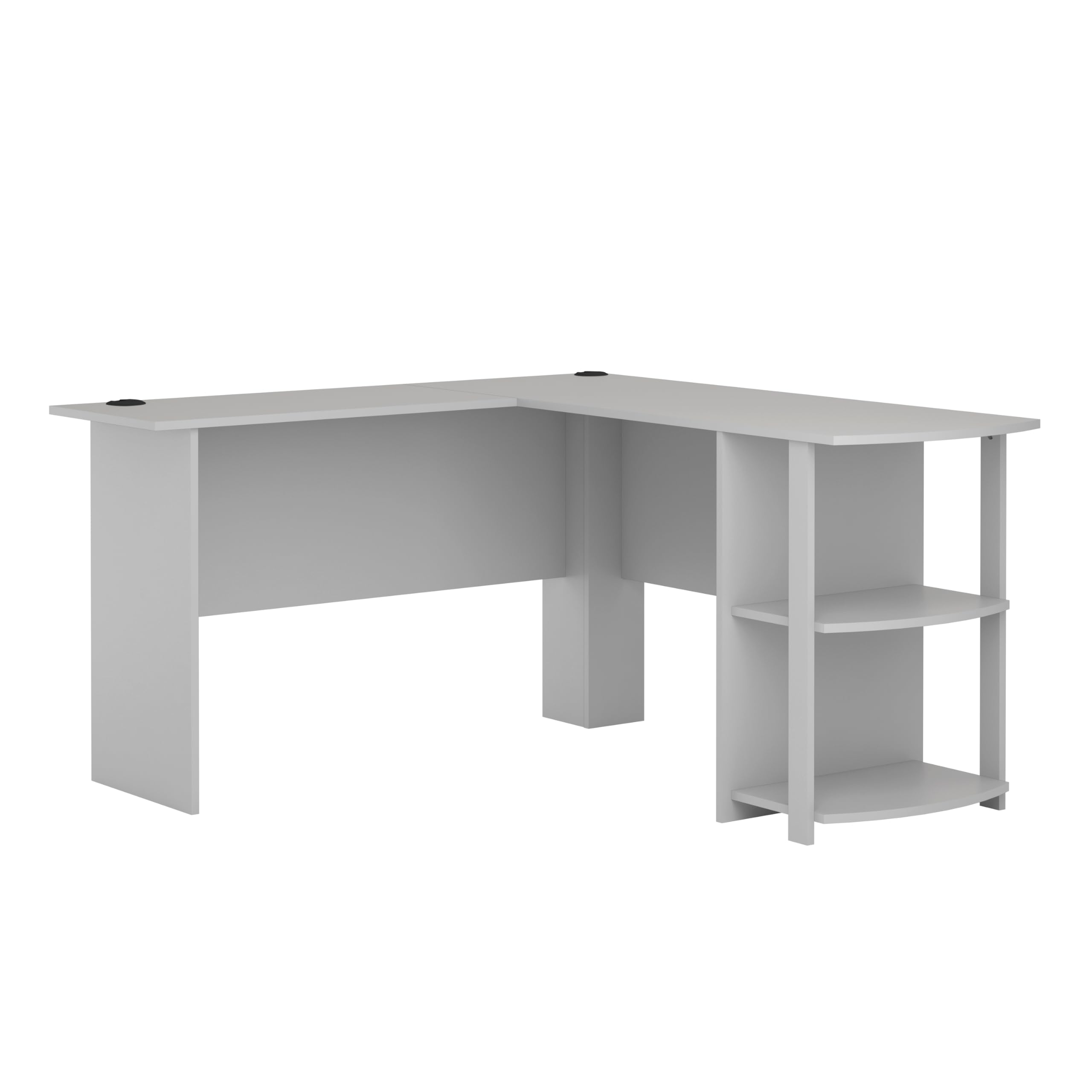 Ameriwood Home Dakota L-Desk with Bookshelves, Dove Gray