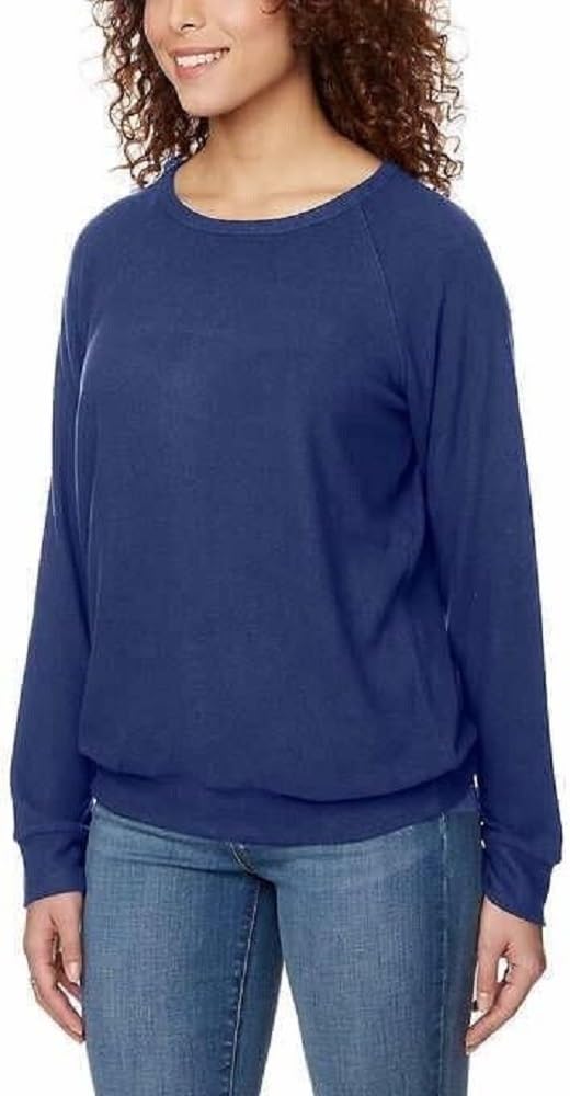 SIZE: L - Buffalo Women Crewneck Cozy Pullover Top Sweatshirt