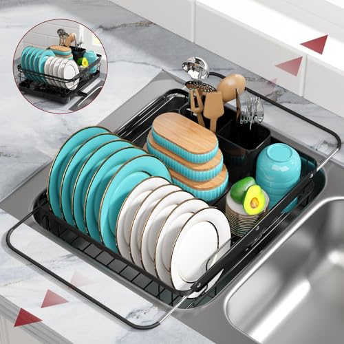 Sakugi Dish Drying Rack - Stainless Steel Dish Rack with Drainboard for Kitchen