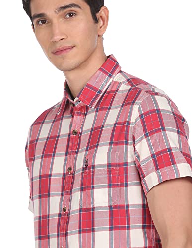 Size: L - U.S. POLO ASSN. Men's Solid Slim Fit Shirt (UDSHT0411H_RED S)