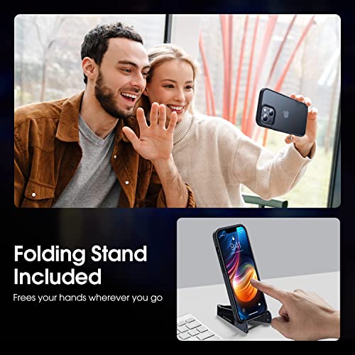 جراب CASEKOO مقاوم للصدمات لهاتف iPhone 14 Plus/15 Plus [حماية من السقوط العسكري حتى 10 أقدام] [مضاد للانزلاق ومريح في الإمساك] غطاء هاتف شفاف واقٍ رفيع ومضاد لبصمات الأصابع مقاس 6.7 بوصة، أسود غير لامع
