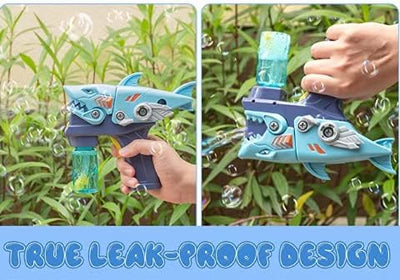 🦈 Misco Toys Kids Bubble Gun – DIY Bubble Machine for Kids (Shark Edition) | Build Your Own Bubble Maker Blower Toy – Fire Truck Design – Outdoor Fun for Ages 3-8