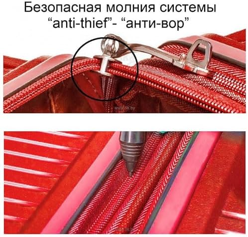 VERAGE Unbreakable Luggage Set of 3 TSA Approved Lock, Expandale Suitcase for Travel, Anti Theft Double Zipper (RED)