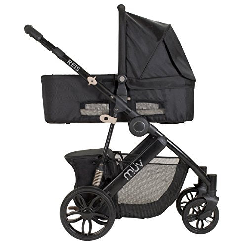 MUV REIS Stroller Satin Black Frame with Black Hood