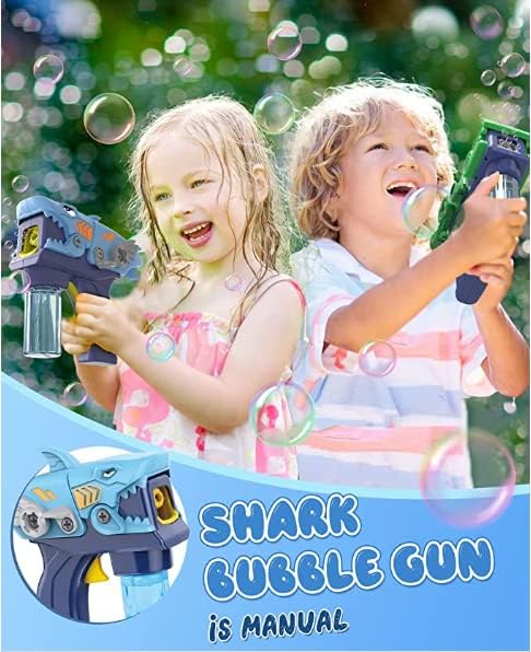🦈 مسدس الفقاعات للأطفال من ميسكو تويز - آلة فقاعات تصنعها بنفسك للأطفال (إصدار القرش) | قم ببناء لعبة نافخ الفقاعات الخاصة بك - تصميم شاحنة إطفاء - متعة خارجية للأعمار من 3-8 سنوات