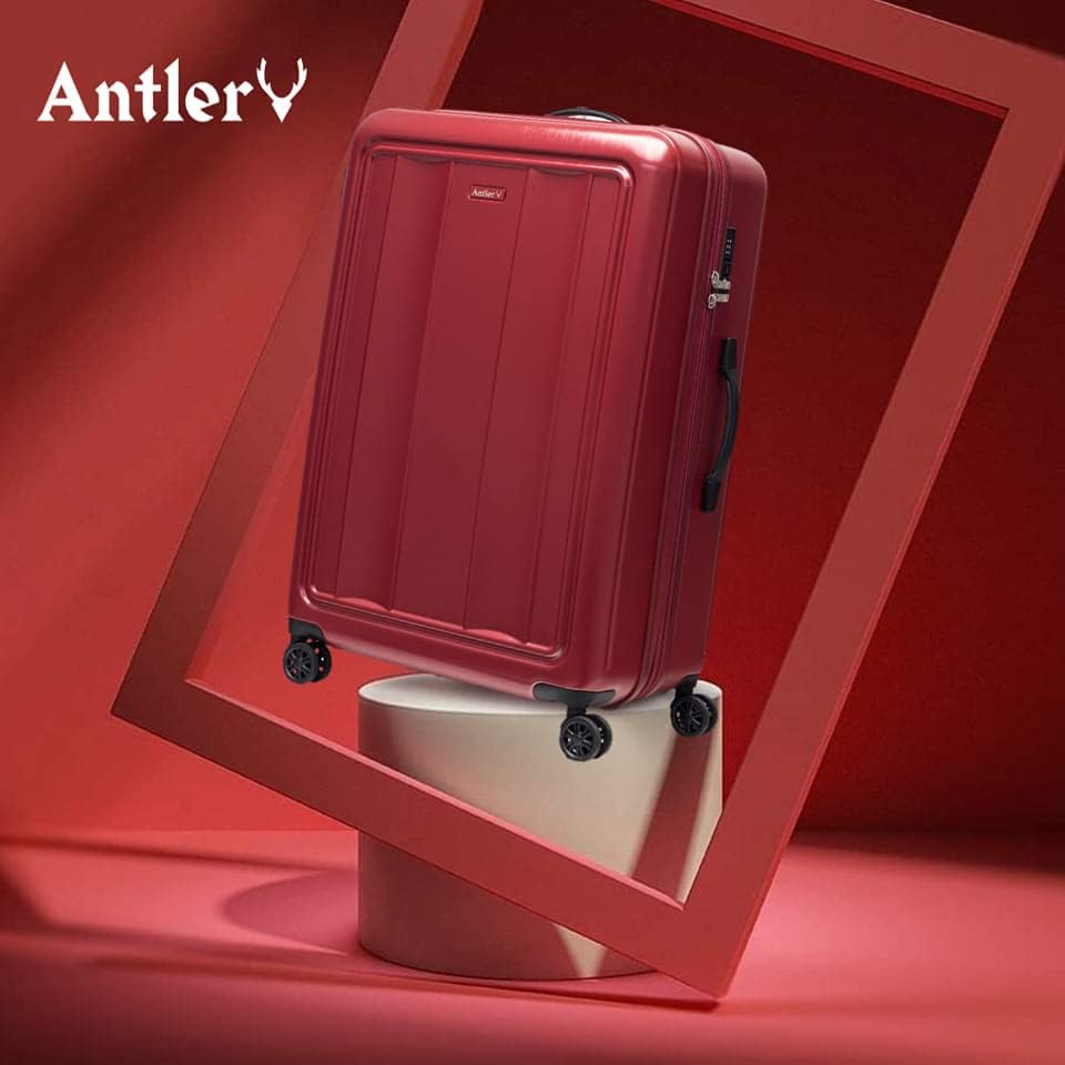 ANTLER Merida Luggage Lightweight TSA Approved unisex suitcase for travel, from UK (Set of 2, Red)