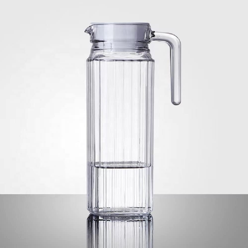 1000ml Glass Pitcher with Lid – Water Pitcher for Iced Tea, Hot & Cold Water, Iced Tea, Wine, Milk, Juice