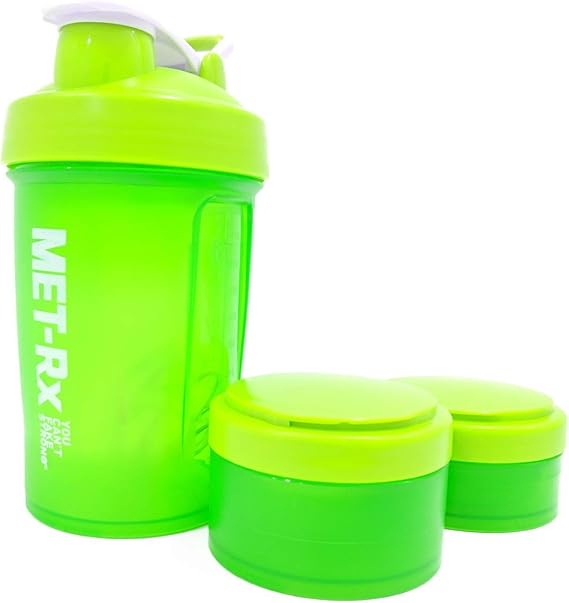 MET-RX Gym Protein Powder shaker Shaker Bottle 3 in 1 500ml