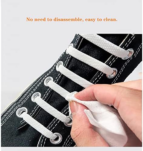 No Tie Shoelaces for Kids and Adults,Elastic Silicone No Tie Shoe Laces,Tieless Shoe String,Flat Shoelaces,Size Fits Apply to Sneaker Shoe,Flat Shoe,Elastic Shoe,Athletic Shoe(1 Pair) White